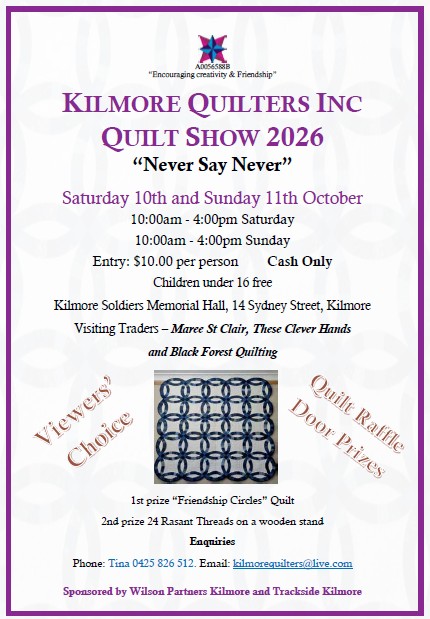 Kilmore Quilters Inc Quilt Show 2026